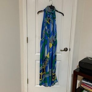 High Neck Geometric Dress